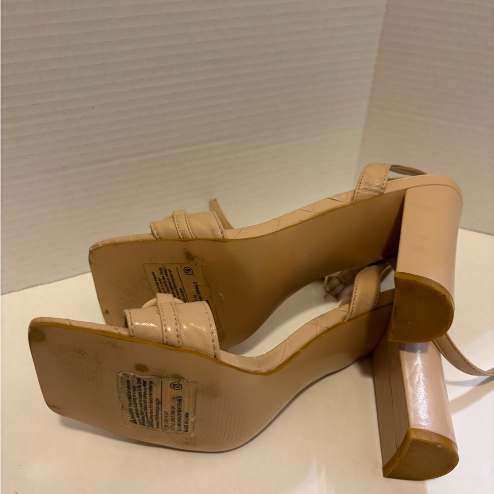 🔵Elegant Tan Block Heel Sandals - Picture 15 of 15